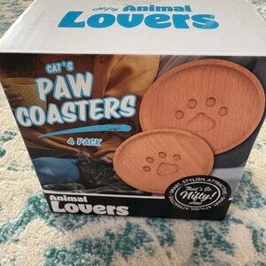 Animal Lovers Cat Paw Coasters Set Of 4